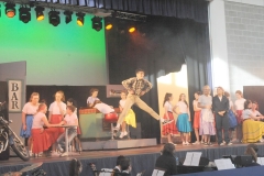 Pupils taking part in the Musical 'All Shook Up' at Dundalk Grammar School.