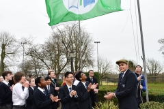 Members of the Dundalk Grammar School’s Green Flag Committee at the Dundalk Grammar School Biodiversity Green Flag Ceremony. Picture Ken Finegan/Newspics
