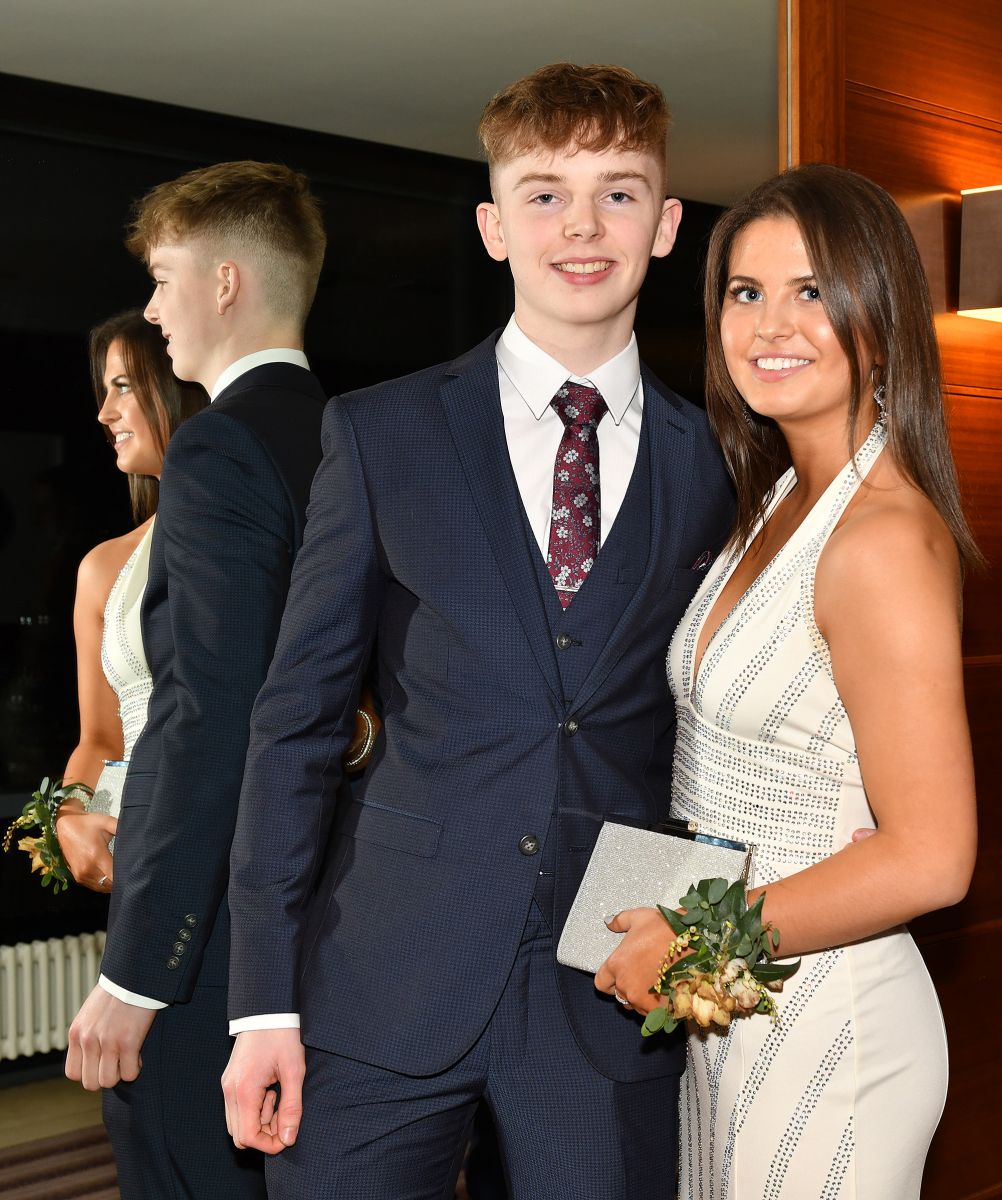Simon Kelly and Lauren Meegan at the Dundalk Grammar School Graduation Dance held in the Ballymascanlon Hotel. Picture Ken Finegan/Newspics