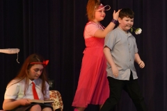 'Mrs. Wormwood' Zara Murray with her dance partner 'Rudolpho', Mikael Patterson-Nygaard in the Dundalk Grammar Junior School's production of 'Matilda'. Photo: Ken Finegan/www.newspics.ie