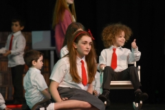 It's a thumbs up from one of the younger cast members as 'Matilda' Valentina Grossi prepares for her next line in the Dundalk Grammar Junior School's production of 'Matilda'. Photo: Ken Finegan/www.newspics.ie
