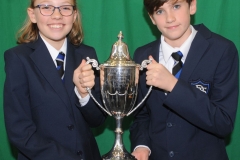 Lucy Ives and Harry Aylmer, winners of The McGovern Cup for Music at the prize giving day in Dundalk Grammar Junior School. Photo: Aidan Dullaghan/Newspics