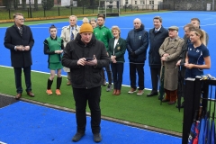 Chaplain Ian Moore reads a prayer of blessing at the official opening of the new hockey pitch in Dundalk Grammar School. Photo: Ken Finegan/www.newspics.ie