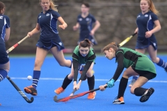 Joint Effort....Aisling Lignon and Aoife Daly send the ball to the back of the DGS net at the official opening of the new hockey pitch in Dundalk Grammar School. Photo: Ken Finegan/www.newspics.ie