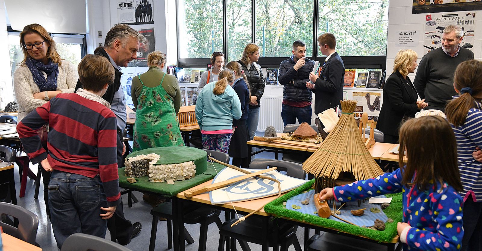 A very busy classroom at the Dundalk Grammar School Open Day. Picture Ken Finegan/Newspics