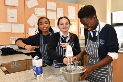 Fun in the Kitchen....Janice Esiso, Reyna Simpson and Cephas Adenuga at the Dundalk Grammar School Open Day. Photo: Ken Finegan/www.newspics.ie