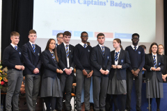 Sports Captains receive their badges at the Dundalk Grammar School’s annual prize giving ceremony.