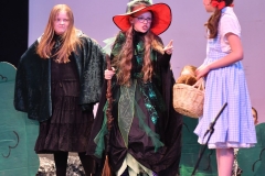 I'll Get Those Slippers....Wicked Witch, Lucy and her assistant Tamzin  with Dorothy, Lara  in the Dundalk Grammar Junior School's production of 'The Wizard of Oz'. Picture: Ken Finegan