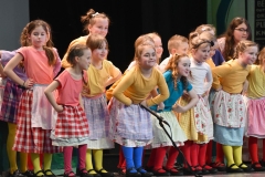 The Munchkins play their part TUI Christmas part in the Dundalk Grammar Junior School's production of 'The Wizard of Oz'. Picture: Ken Finegan