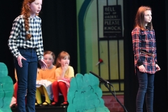 Narrators Katie and Izzie  in the Dundalk Grammar Junior School's production of 'The Wizard of Oz'. Picture: Ken Finegan
