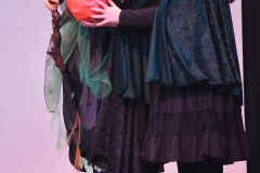 Witche's assistant Tamzin hands Wicked Witch, Lucy a bomb in the Dundalk Grammar Junior School's production of 'The Wizard of Oz'. Picture: Ken Finegan