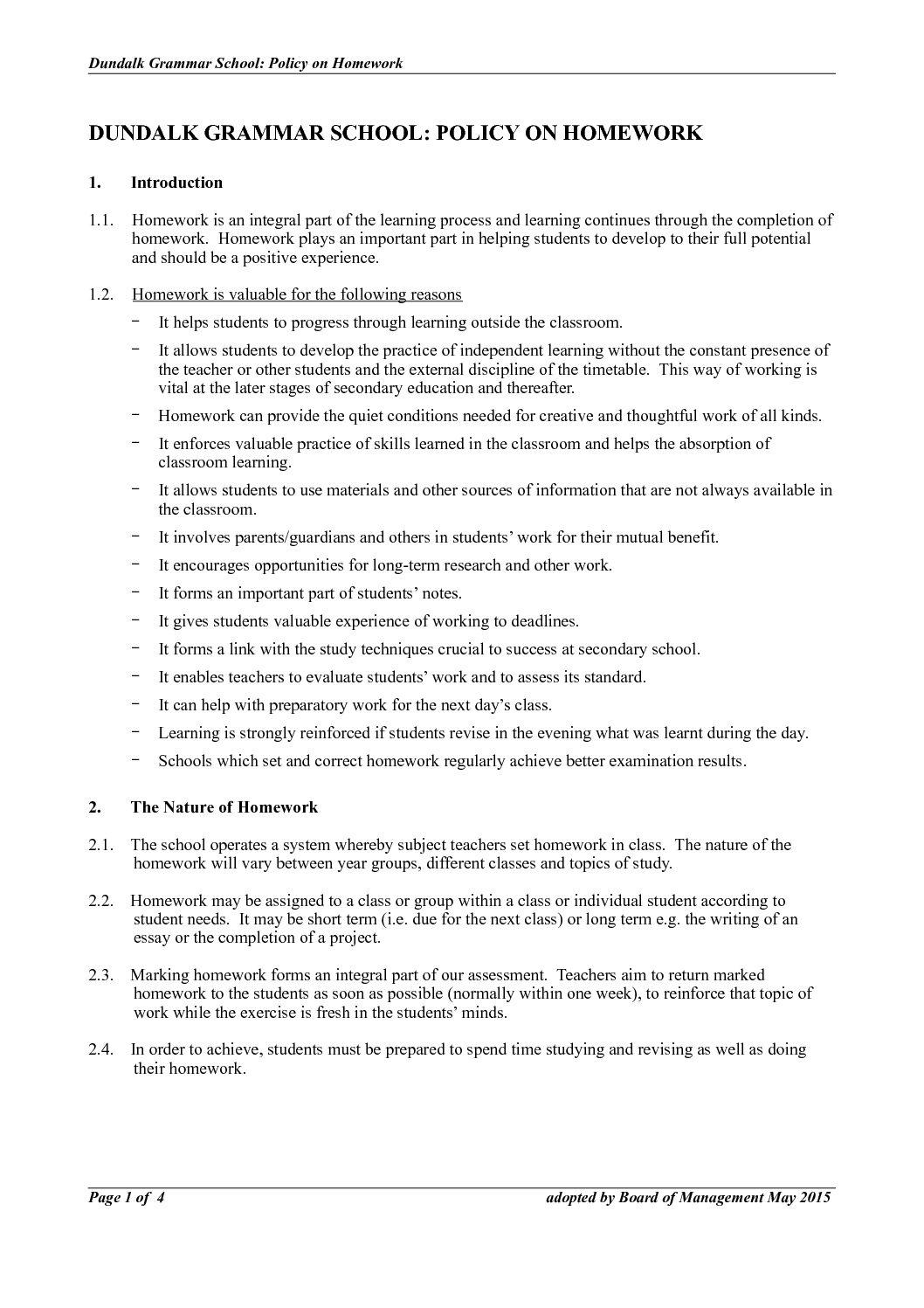 department of education queensland homework policy